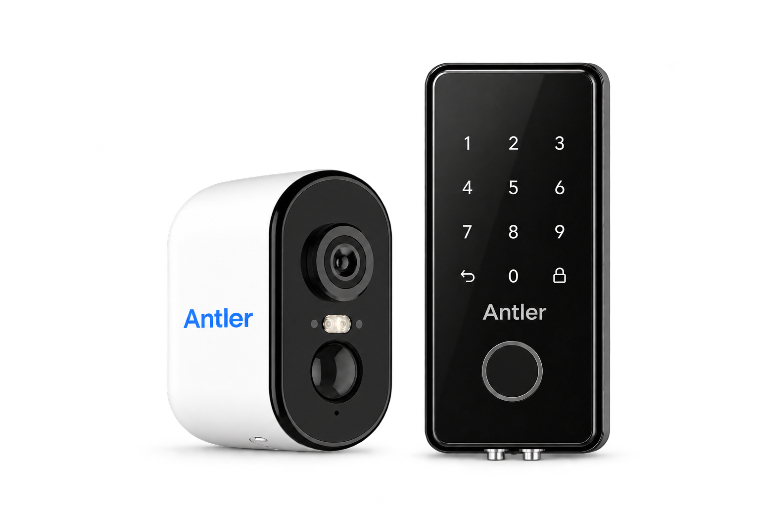 Antler camera and permanent smart deadbolt together