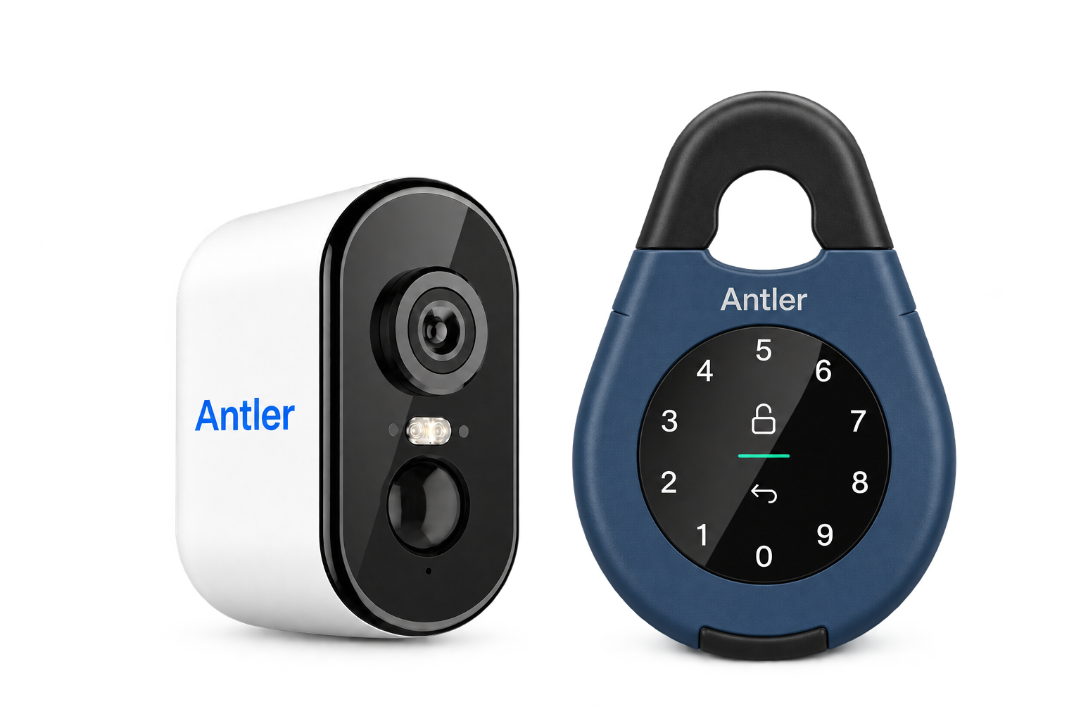 Antler camera and electronic lockbox together